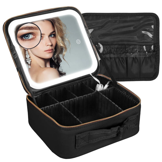 Travel Makeup Bag with LED