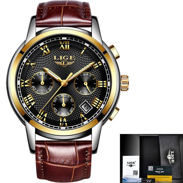 Relogio Masculino LIGE Mens Watches Top Brand Luxury Automatic Mechanical Watch Men Full Steel Business Waterproof Sport Watches