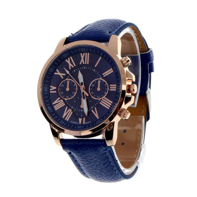 New Brand Women Watches Quartz Watch Geneva Rhinestone Crystal Roman Lady PU Leather Band Analog Relogio Feminino