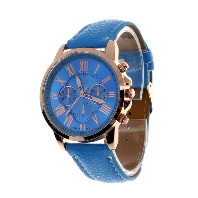 New Brand Women Watches Quartz Watch Geneva Rhinestone Crystal Roman Lady PU Leather Band Analog Relogio Feminino