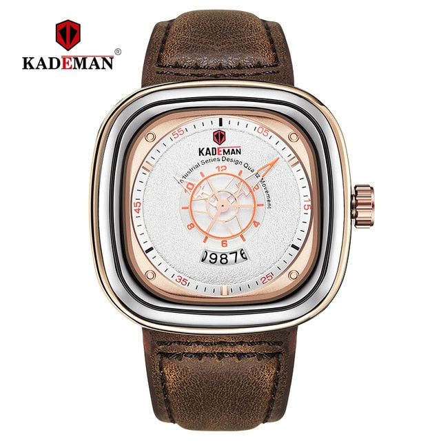 2020 Luxury Men Watches New Fashion Square Quartz Watch TOP Brand KADEMAN Casual Leather Wristwatches Business Relogio Masculino