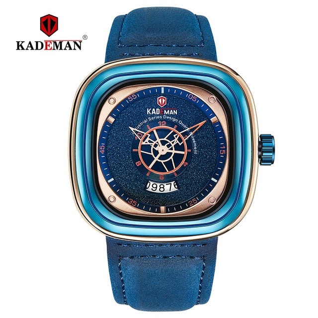 2020 Luxury Men Watches New Fashion Square Quartz Watch TOP Brand KADEMAN Casual Leather Wristwatches Business Relogio Masculino