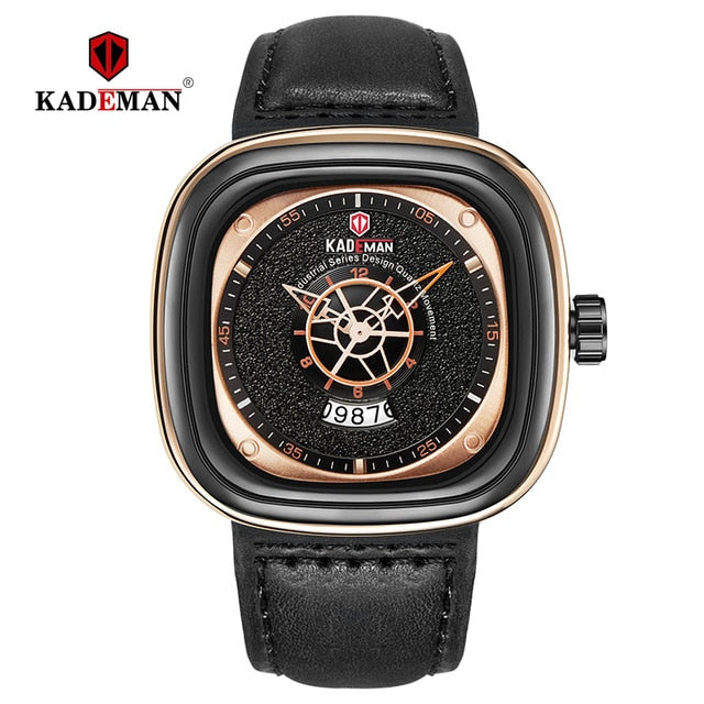 2020 Luxury Men Watches New Fashion Square Quartz Watch TOP Brand KADEMAN Casual Leather Wristwatches Business Relogio Masculino