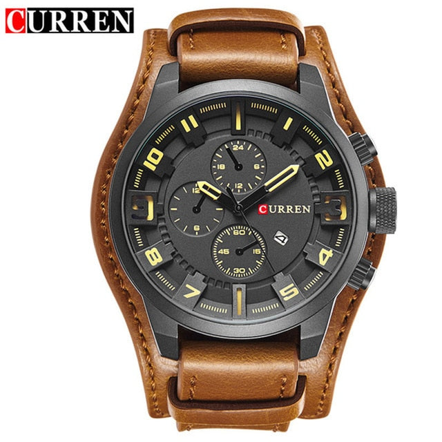 Curren 8225 Army Military Quartz Mens Watches Top Brand Luxury Leather Men Watch Casual Sport Male Clock Watch Relogio Masculino