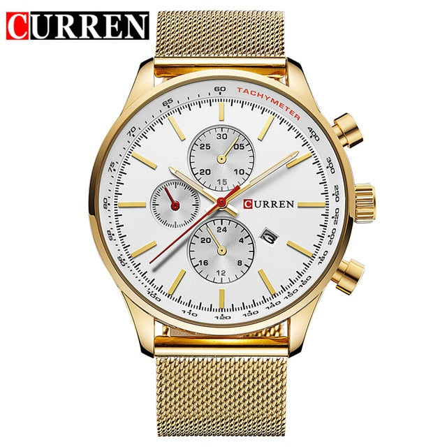 Fashion Watch men Luxury top brand steel men watch waterproof Wristwatch Men Clock quartz watch gold sports casual CURREN 8227