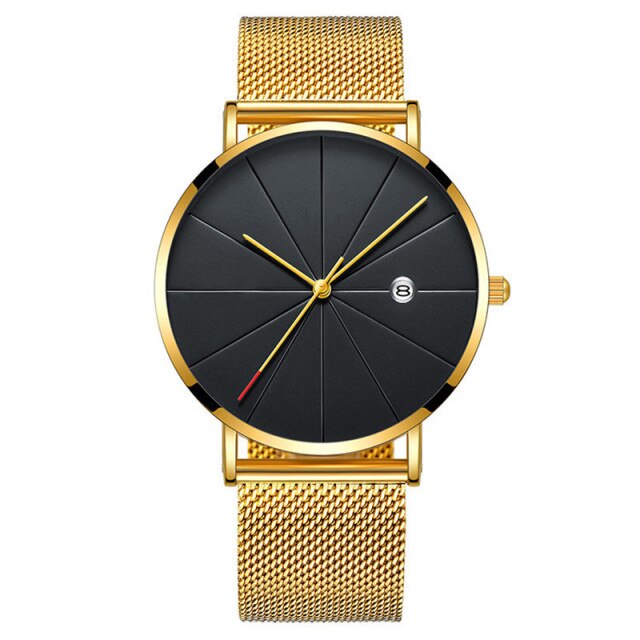 2020 Minimalist Men's Fashion Watches Men Business Date Calendar Clock Male Ultra Thin Stainless Steel Mesh Belt Quartz Watch