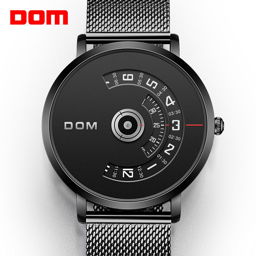 DOM Watch Men Top Brand Luxury Quartz watch Casual quartz-watch steel Mesh strap clock male Relog M-1303