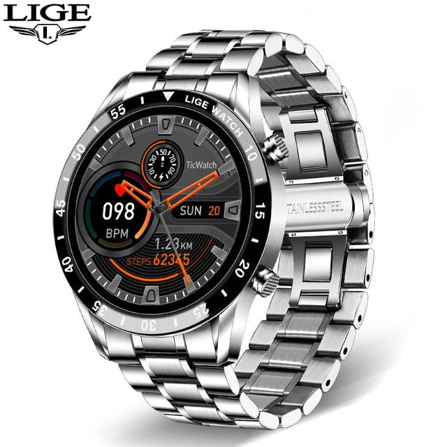 LIGE Men Smart Watch Bluetooth Call Blood Pressure Heart Rate Monitoring Multifunctional Sports Watches Waterproof Smartwatch