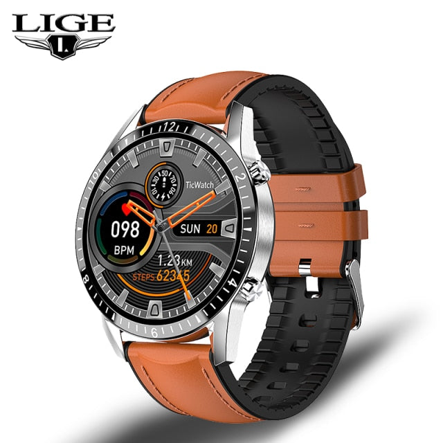 LIGE Men Smart Watch Bluetooth Call Blood Pressure Heart Rate Monitoring Multifunctional Sports Watches Waterproof Smartwatch