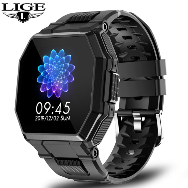 LIGE 2021 New Smart Watch Bluetooth Call Men Full Touch Sport Fitness Tracker Blood Pressure Heart Rate Smartwatch Music Control