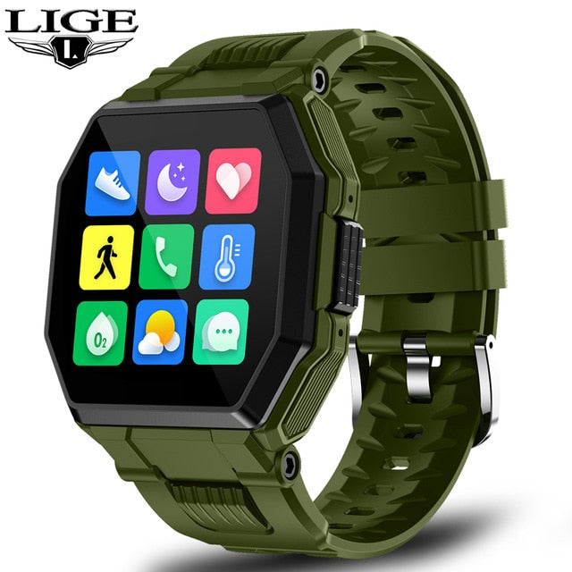 LIGE 2021 New Smart Watch Bluetooth Call Men Full Touch Sport Fitness Tracker Blood Pressure Heart Rate Smartwatch Music Control