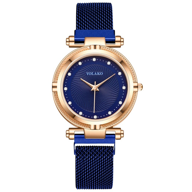 Luxury Creative diamond Dial Women Watches Fashion Rose Gold  Magnet Buckle Ladies Quartz Wristwatches Simple Female Watch Gifts