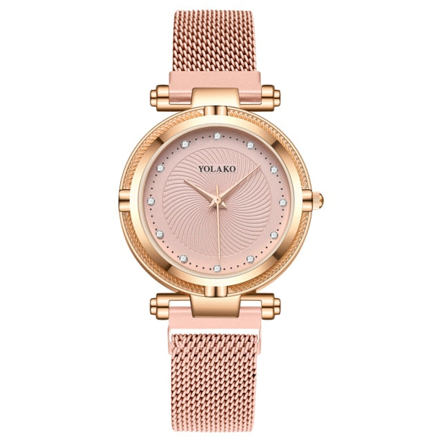 Luxury Creative diamond Dial Women Watches Fashion Rose Gold  Magnet Buckle Ladies Quartz Wristwatches Simple Female Watch Gifts