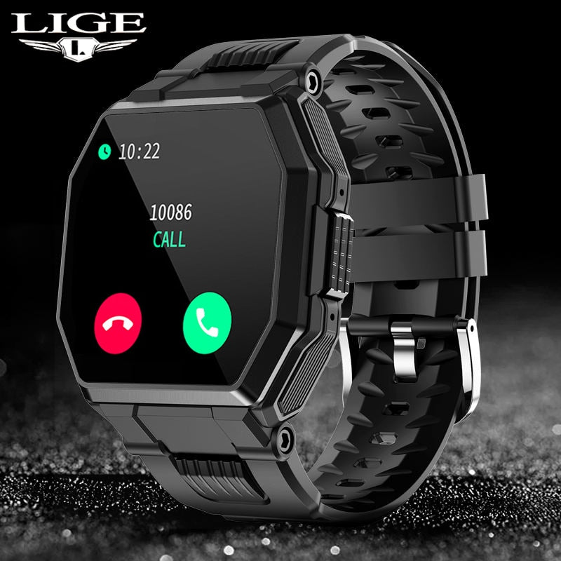 LIGE 2021 New Smart Watch Bluetooth Call Men Full Touch Sport Fitness Tracker Blood Pressure Heart Rate Smartwatch Music Control