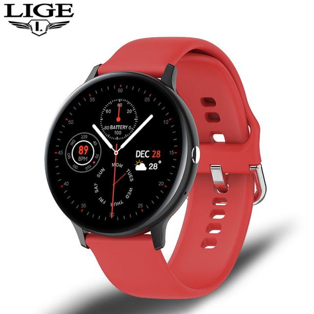 LIGE New 2021 Smart Watch Men Full Touch Screen Sports Fitness Watch IP67 Waterproof Bluetooth For Android ios smartwatch Mens