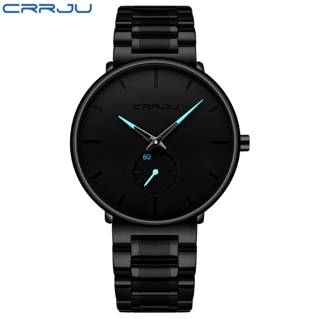 2021 Wristwatch For Man CRRJU Top Brand Luxury Stainless Steel Waterproof Clocks Men Watch Business Quartz Clock WristWatch