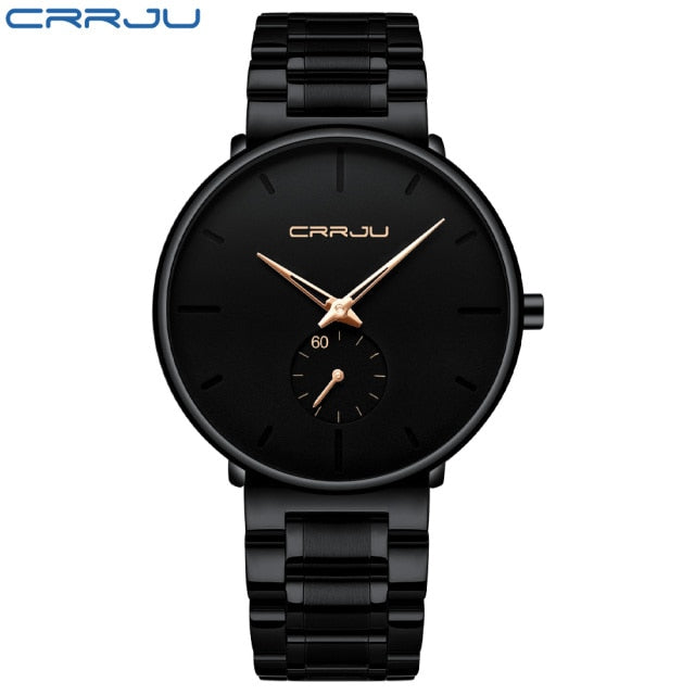 2021 Wristwatch For Man CRRJU Top Brand Luxury Stainless Steel Waterproof Clocks Men Watch Business Quartz Clock WristWatch