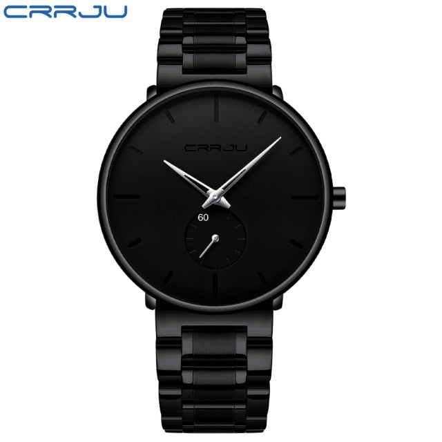 2021 Wristwatch For Man CRRJU Top Brand Luxury Stainless Steel Waterproof Clocks Men Watch Business Quartz Clock WristWatch