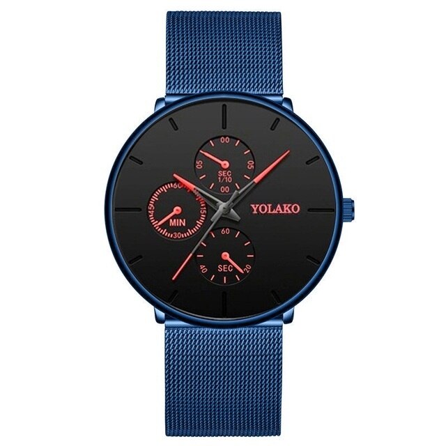 2021 Mens Luxury Watches for Men Business Casual Ultra Thin Clock Male Stainless Steel Mesh Belt Quartz Watch relogio masculino