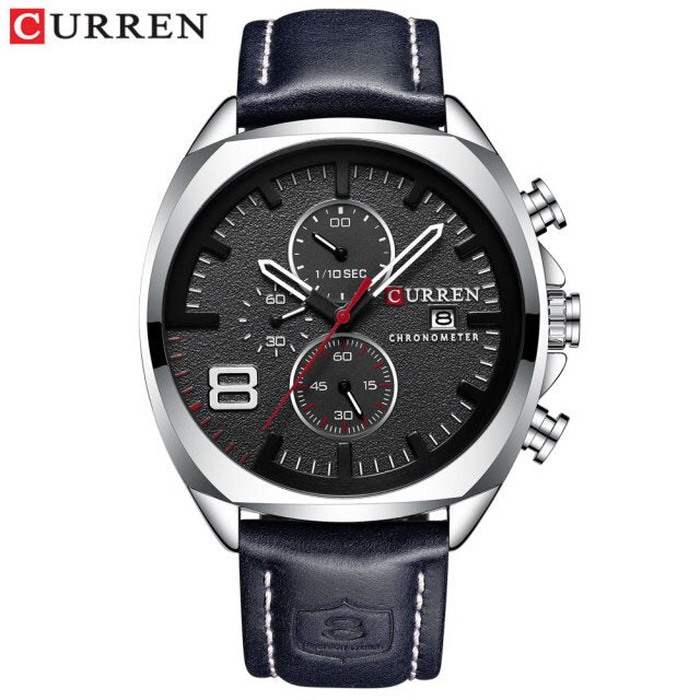 CURREN Fashion Casual Leather Watch Mens Luxury Sport Military Waterproof Quartz Men Watches Clock Clock часы мужские