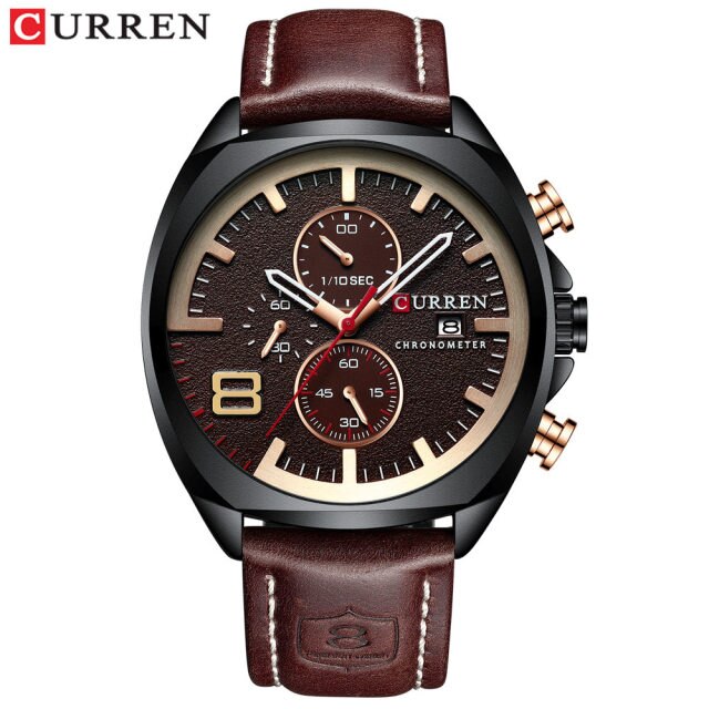 CURREN Fashion Casual Leather Watch Mens Luxury Sport Military Waterproof Quartz Men Watches Clock Clock часы мужские