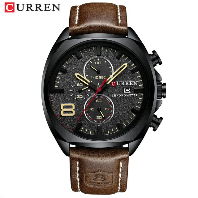 CURREN Fashion Casual Leather Watch Mens Luxury Sport Military Waterproof Quartz Men Watches Clock Clock часы мужские