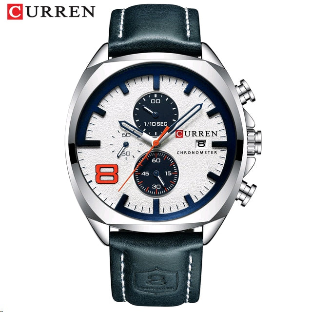 CURREN Fashion Casual Leather Watch Mens Luxury Sport Military Waterproof Quartz Men Watches Clock Clock часы мужские