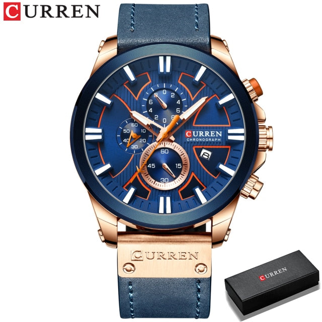 New CURREN Men Watches Fashion Quartz Wrist Watches Men's Military Waterproof Sports Watch Male Date Clock Relogio Masculino