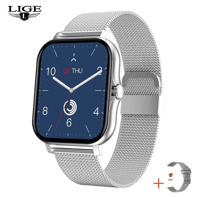 LIGE 2021 New Bluetooth Answer Call Smart Watch Men Full Touch Dial Call Fitness Tracker IP67 Waterproof Smartwatch women +Box