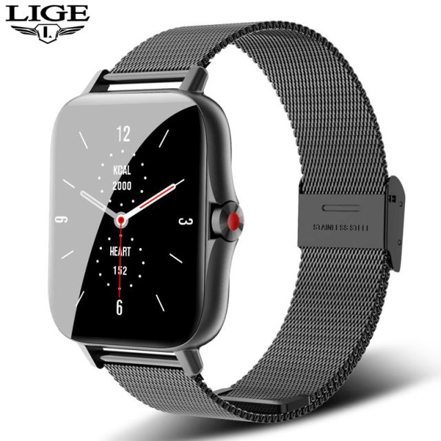 LIGE 2021 New Smart Watch Men Bluetooth Call Heart Rate Monitoring Sport Watch Pedometer Custom Dial Waterproof Smartwatch Women