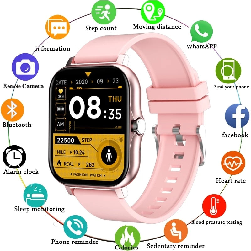 LIGE 2021 New Smart Watch Women Men Bluetooth Call Fitness Tracking Heart Rate Custom Dial Sports Waterproof Women's Smartwatch