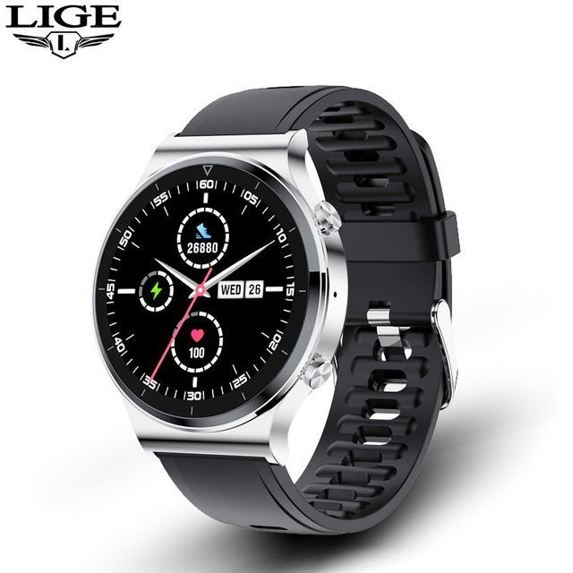 LIGE 2021 New Bluetooth Call Smart Watch Men Women Heart Rate Blood Pressure Sports Fitness Full Touch Screen Smartwatch For Man