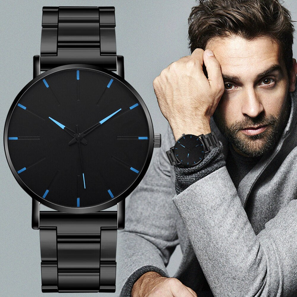 Men Watches 2021 Luxury Male Elegant Ultra Thin Watch Men Business Stainless Steel Mesh Quartz Watch Relogio Masculino Hot Sale