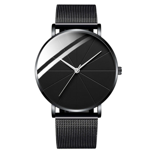 2021 Minimalist Men's Fashion Watches Simple Men Business Ultra Thin Stainless Steel Mesh Belt Quartz Watch relogio masculino