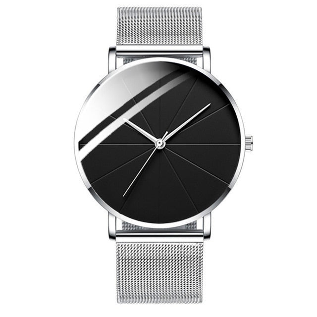 2021 Minimalist Men's Fashion Watches Simple Men Business Ultra Thin Stainless Steel Mesh Belt Quartz Watch relogio masculino