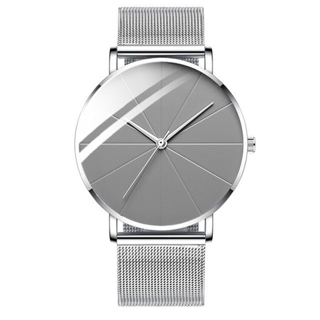 2021 Minimalist Men's Fashion Watches Simple Men Business Ultra Thin Stainless Steel Mesh Belt Quartz Watch relogio masculino