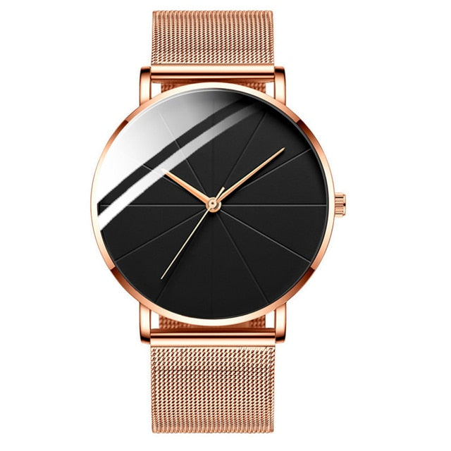 2021 Minimalist Men's Fashion Watches Simple Men Business Ultra Thin Stainless Steel Mesh Belt Quartz Watch relogio masculino