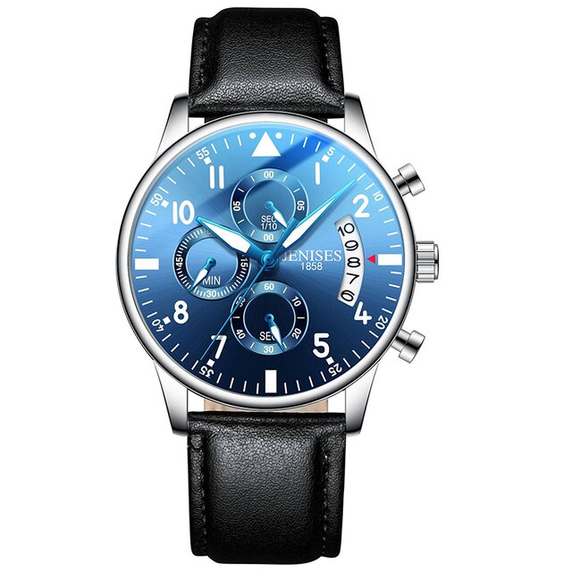 JENISES Men Watches Top Brand Luxury Quartz Watch Men Fashion Military Waterproof Chronograph Date Sport Male Wristwatch Clock