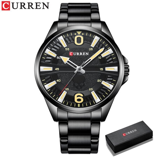 CURREN New Fashion Watches for Men Top Brand Luxury Quartz Mens Watch Mesh Steel Ultra Thin Wristwatch Male Sport Clock Reloj