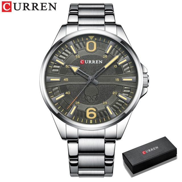 CURREN New Fashion Watches for Men Top Brand Luxury Quartz Mens Watch Mesh Steel Ultra Thin Wristwatch Male Sport Clock Reloj