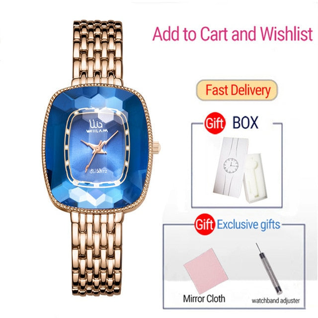 WIILAA 2021 Green Diamond Style Luxury Women Quartz Watch Creative Unique Ladies Wrist Watch For Female Clock relogio feminino