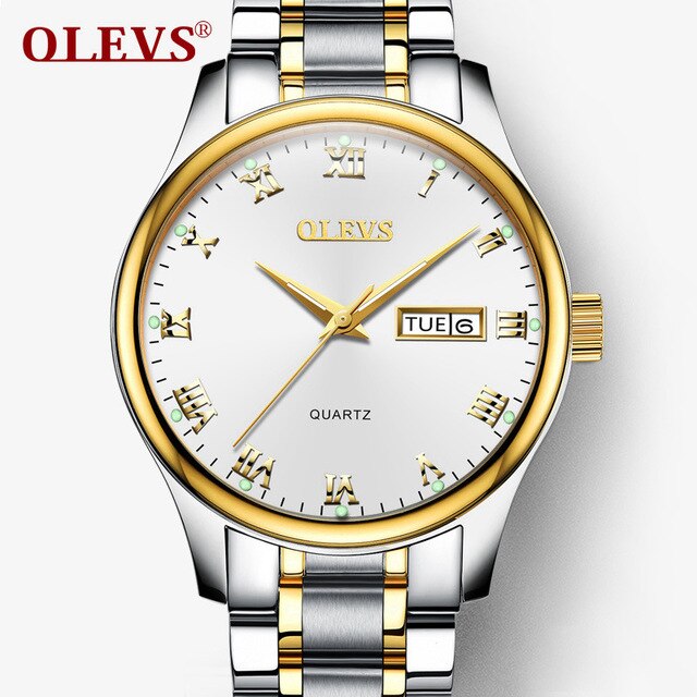 OLEVS Men watches women Top brand Luxury Couple watch Auto date week Clock Stainless steel fashion waterproof watch relogio saat