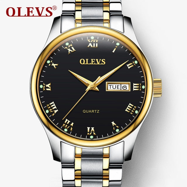 OLEVS Men watches women Top brand Luxury Couple watch Auto date week Clock Stainless steel fashion waterproof watch relogio saat